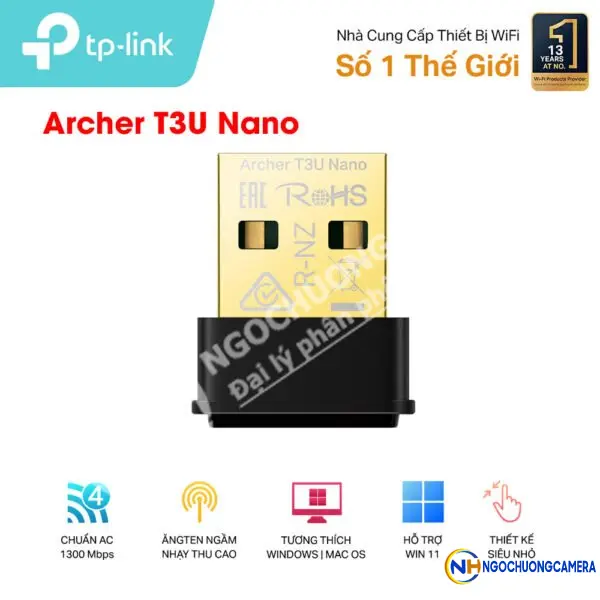 Bộ chuyển đổi USB Wifi TP-Link Archer T3U Nano