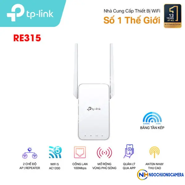 Bộ mở rộng sóng Wifi Mesh TP-Link RE315 Chuẩn AC1200