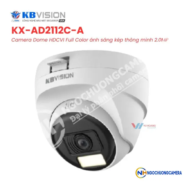 Camera HDCVI Full Color ánh sáng kép 2MP KBVISION KX-AD2112C-A