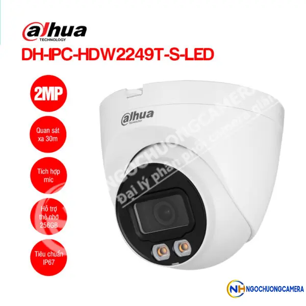 Camera IP 2MP Dome DAHUA DH-IPC-HDW2249T-S-LED