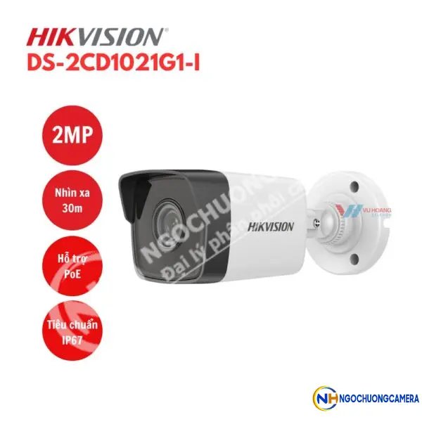 Camera IP 2MP thân trụ HIKVISION DS-2CD1021G1-I