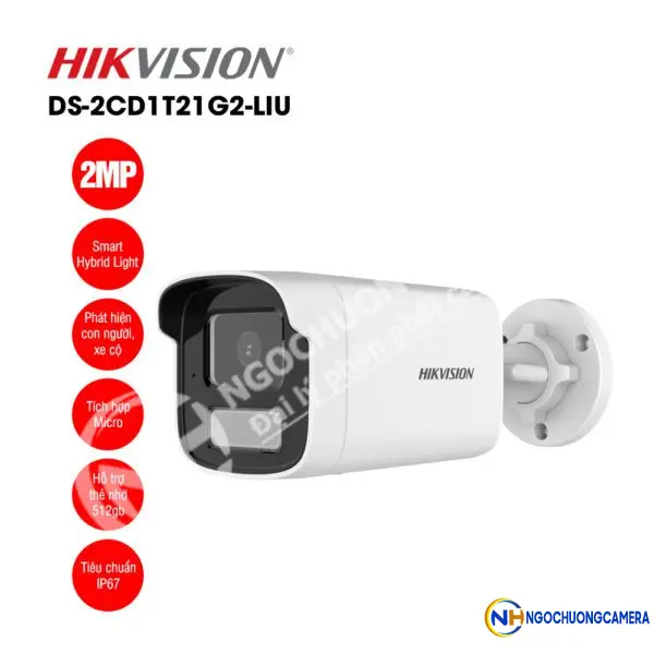 Camera IP 2MP thân trụ HIKVISION DS-2CD1T21G2-LIU