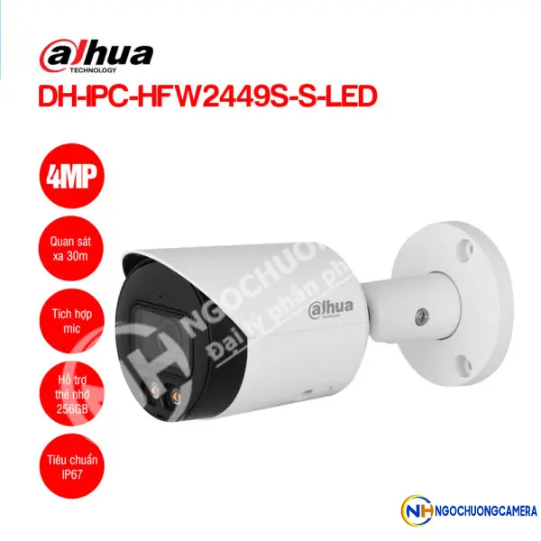 Camera IP 4MP DAHUA DH-IPC-HFW2449S-S-LED