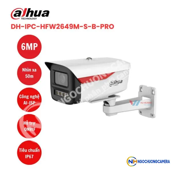 Camera IP 6MP DAHUA DH-IPC-HFW2649M-S-B-PRO (Có mic)