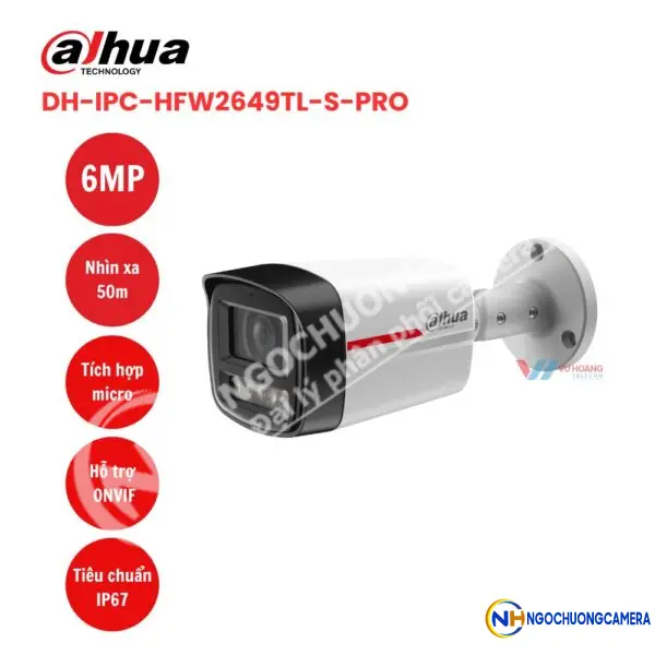 Camera IP 6MP DAHUA DH-IPC-HFW2649TL-S-PRO (Có mic)