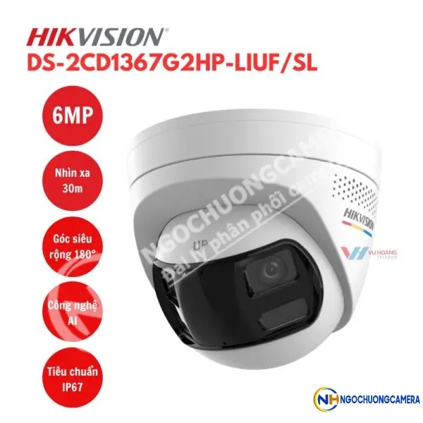 Camera IP 6MP Hikvision DS-2CD1367G2HP-LIUF/SL