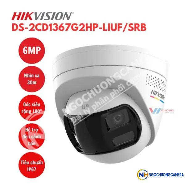 Camera IP 6MP Hikvision DS-2CD1367G2HP-LIUF/SRB