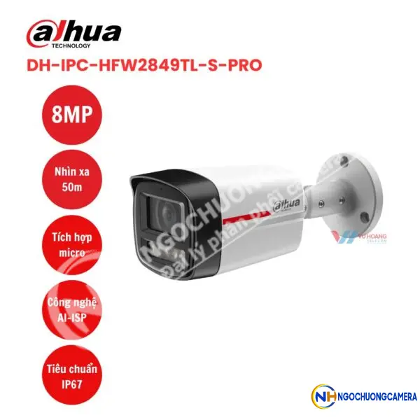 Camera IP 8MP DAHUA DH-IPC-HFW2849TL-S-PRO (Có mic)