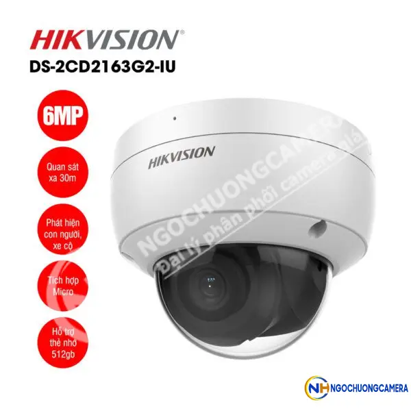 Camera IP bán cầu 6MP HIKVISION DS-2CD2163G2-IU