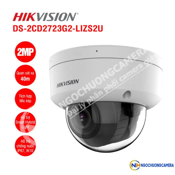 Camera IP Dome 2MP Hikvision DS-2CD2723G2-LIZS2U