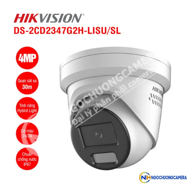 Camera IP Dome 4MP Hikvision DS-2CD2347G2H-LISU/SL