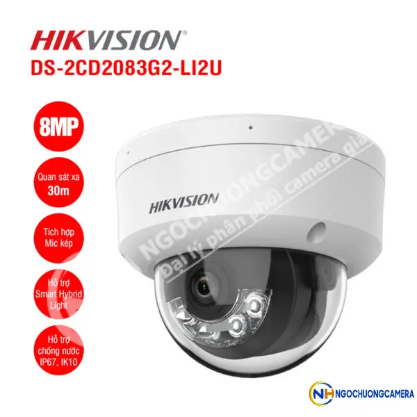 Camera IP Dome 8MP Hikvision DS-2CD2183G2-LIS2U