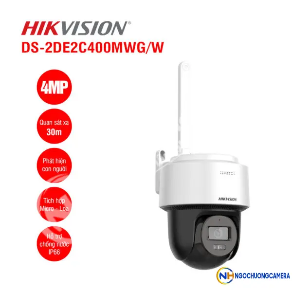 Camera IP Mini PT 4MP HIKVISION DS-2DE2C400MWG/W