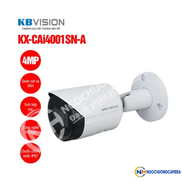 Camera IP thân trụ 4MP KBVISION KX-CAi4001SN-A