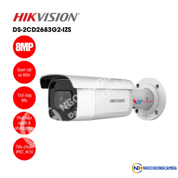 Camera IP thân trụ 8MP Hikvision DS-2CD2683G2-IZS