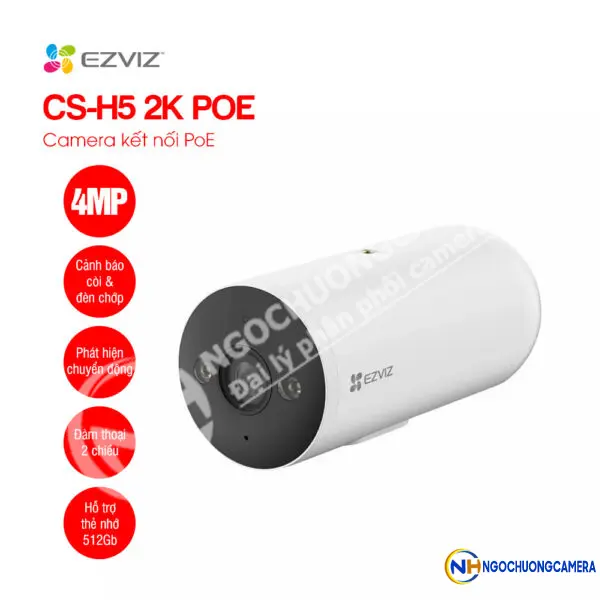 Camera ngoài trời EZVIZ H5 (2K, POE, 4mm)