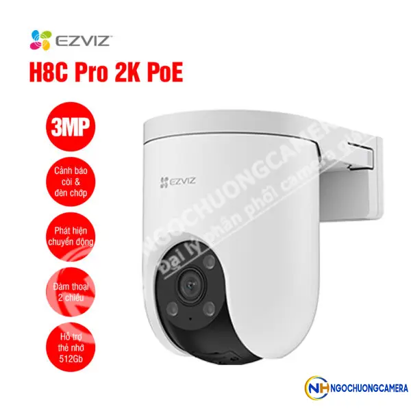 Camera quay quét 3MP EZVIZ H8C Pro (2K, PoE)