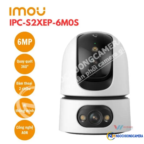 Camera wifi 2 ống kính quay quét 6MP IMOU IPC-S2XEP-6M0S