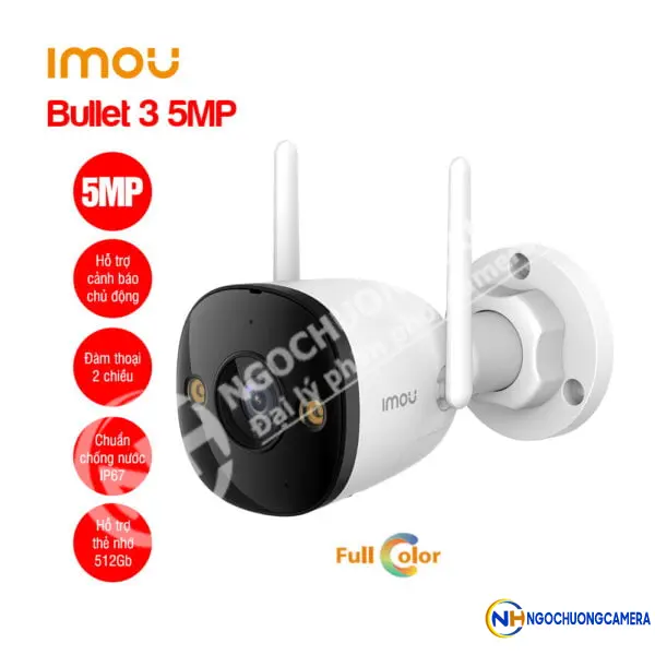 Camera Wifi ngoài trời Full Color iMOU IPC-S3EP-5M0WE (Bullet 3 5MP)
