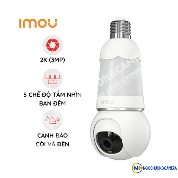 Camera Wifi quay quét bóng đèn 3MP iMOU IPC-S6DP-3M0WEB-E27