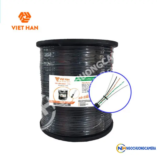 Cáp điện thoại 305m Việt Hàn CAT3 25AWG + Cường lực + Nguồn