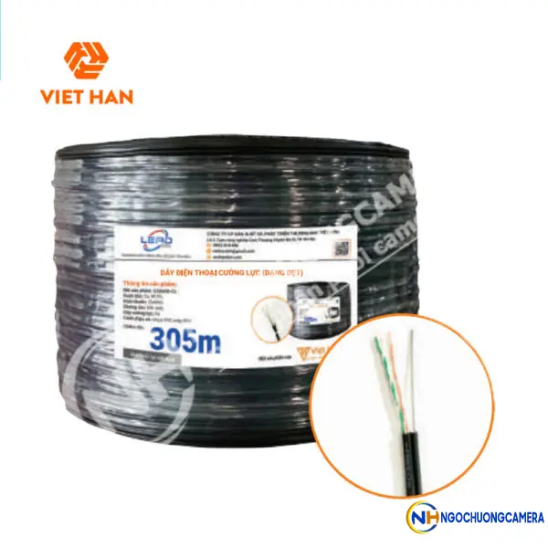 Cáp điện thoại 305m Việt Hàn LEAD CAT3 26AWG cường lực