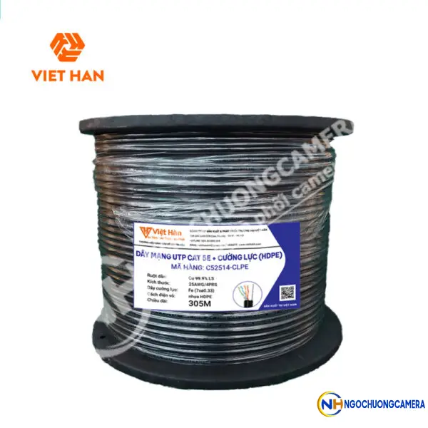 Cáp mạng 305m Việt Hàn CAT.5E UTP 24AWG HDPE + Cường lực