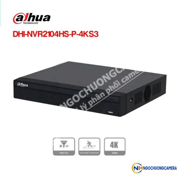 Đầu ghi hình IP PoE 4 kênh DAHUA DHI-NVR2104HS-P-4KS3