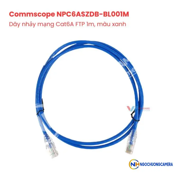 Dây nhảy mạng Cat6A FTP 1m, màu xanh AMP/Commscope NPC6ASZDB-BL001M