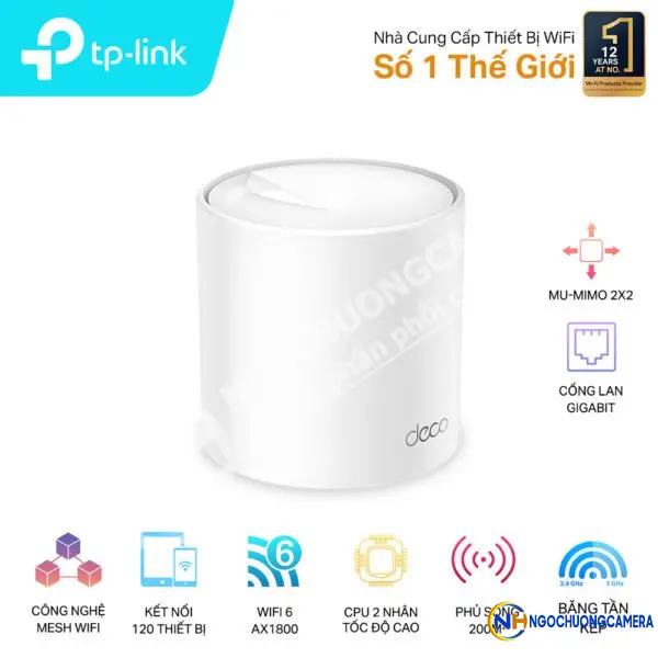 Hệ thống Wi-Fi 6 Mesh cho Gia đình AX1800 TP-LINK Deco X20(1-pack)