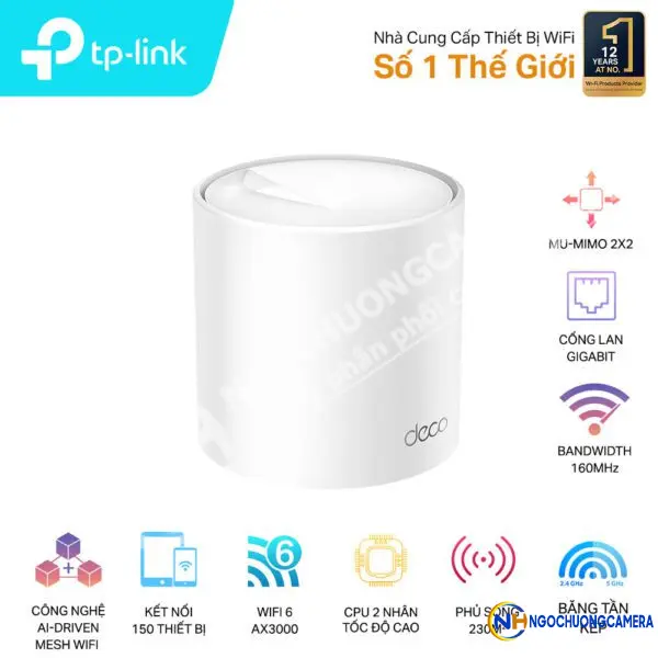 Hệ thống Wi-Fi 6 Mesh Cho Gia Đình AX3000 TP-LINK Deco X50(1-pack)