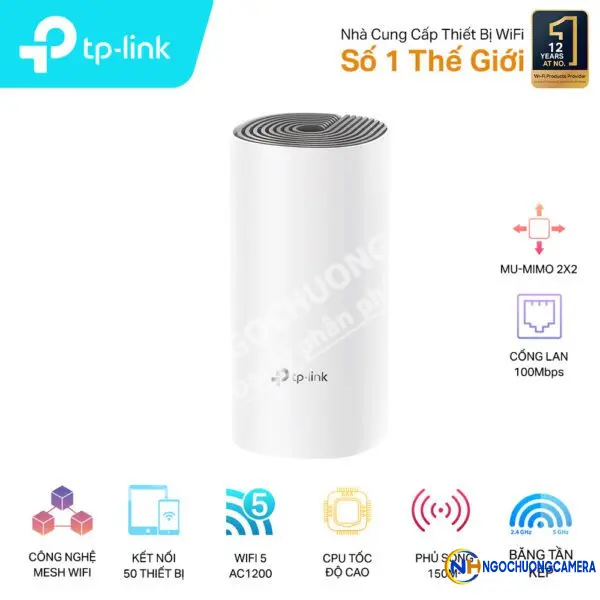 Hệ thống Wi-Fi Mesh Cho Gia Đình AC1200 TP-LINK DECO E4(1-Pack)