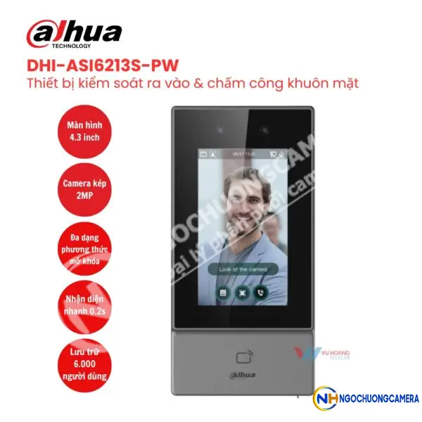 Máy chấm công khuôn mặt DAHUA DHI-ASI6213S-PW