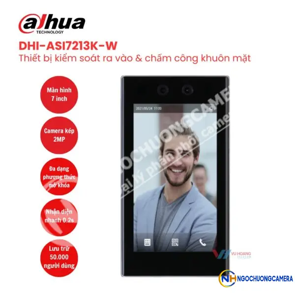 Máy chấm công khuôn mặt DAHUA DHI-ASI7213K-W