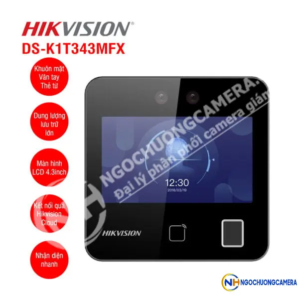 Máy chấm công nhận diện khuôn mặt HIKVISION DS-K1T343MFX