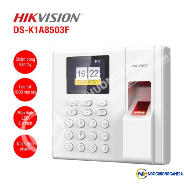 Máy chấm công vân tay Hikvision DS-K1A8503F