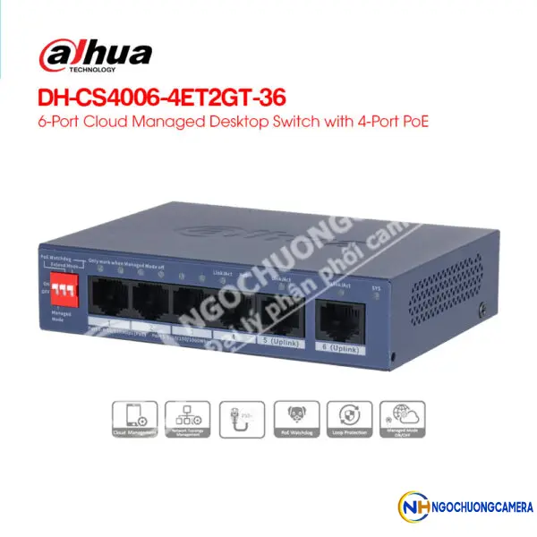 Switch 6 cổng DAHUA DH-CS4006-4ET2GT-36