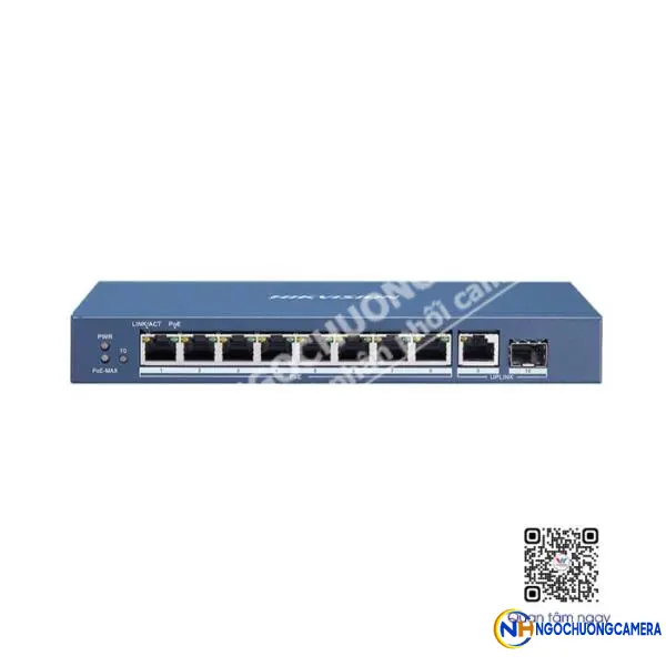 Switch GIGABIT 8 cổng PoE 1000M Hikvision DS-3E0510P-E/M