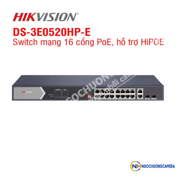 Switch mạng 16 cổng PoE HIKVISION DS-3E0520HP-E