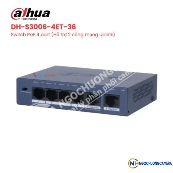 Switch PoE 4 cổng DAHUA DH-S3006-4ET-36