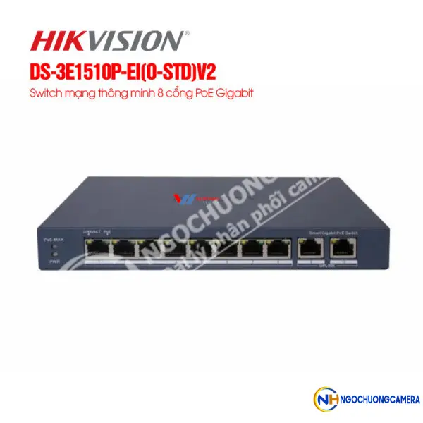 Switch PoE 8 cổng Hikvision DS-3E1510P-EI(O-STD)V2
