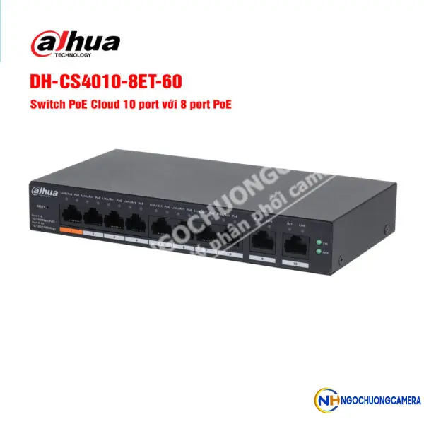 Switch PoE Cloud 10 port DAHUA DH-CS4010-8ET-60