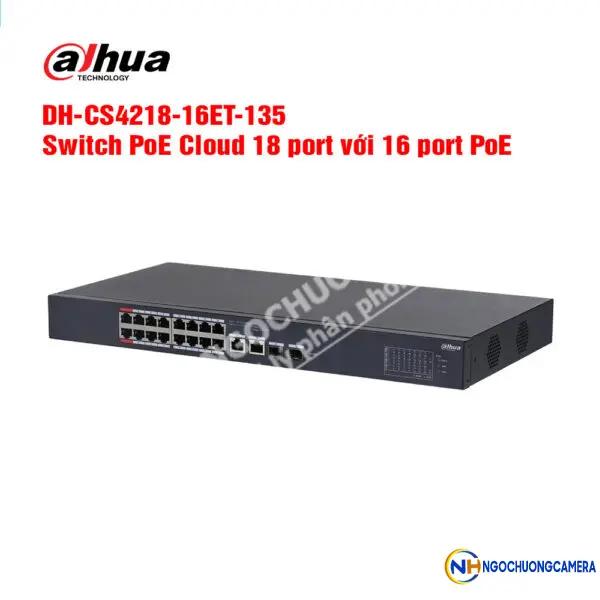 Switch PoE Cloud 18 port DAHUA DH-CS4218-16ET-135