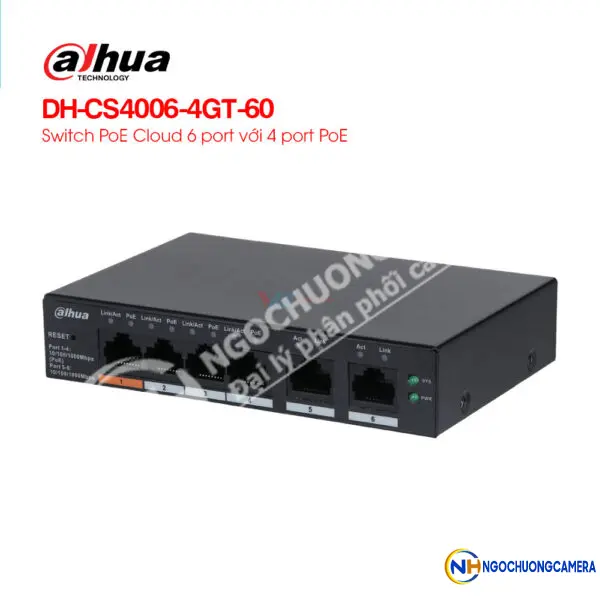 Switch PoE Cloud 6 port DAHUA DH-CS4006-4GT-60